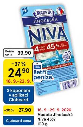 Madeta Jihočeská Niva 45%, 100 g 