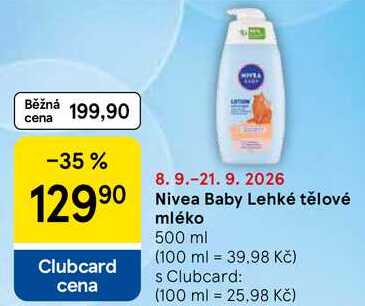 Nivea Baby Lehké tělové mléko, 500 ml