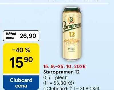 Staropramen 12 plech, 0.5 l