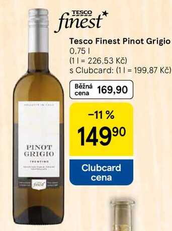 Tesco Finest Pinot Grigio, 0.75 L
