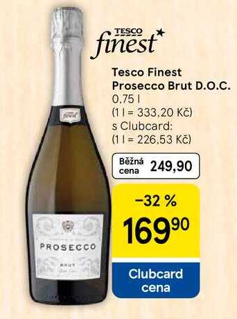 Tesco Finest Prosecco Brut D.O.C., 0.75 l