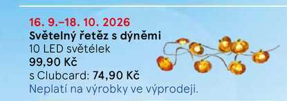 Světelný řetěz s dýněmi 10 LED světélek