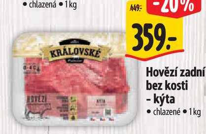 Hovězí zadní bez kosti - kýta, 1 kg