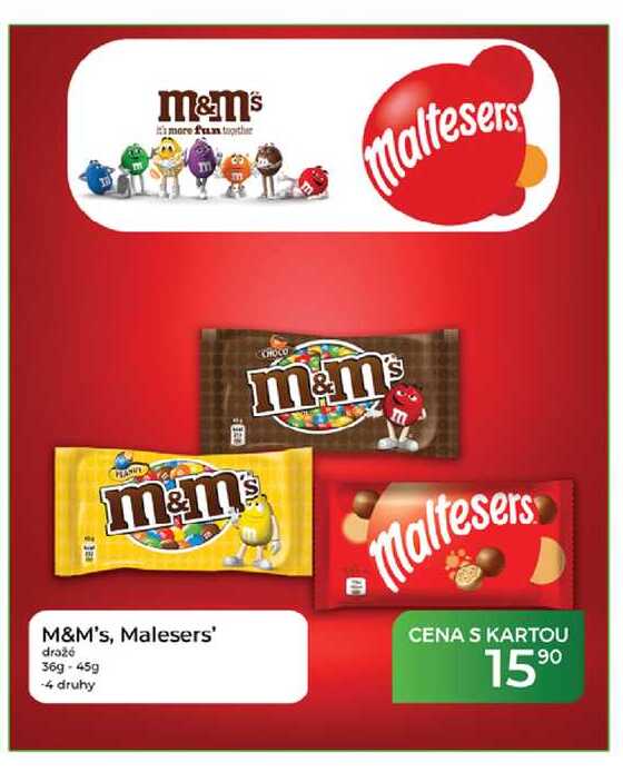 M&M's, Malesers' dražó 36g-45g