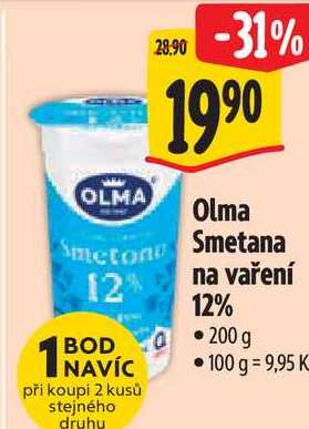 Olma Smetana na vaření 12%, 200 g v akci