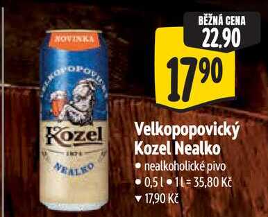 Velkopopovický Kozel Nealko, 0,5 l