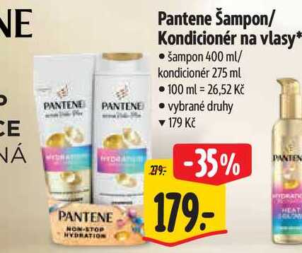 Pantene Šampon/Kondicionér na vlasy, šampon 400 ml/kondicionér 275 ml 
