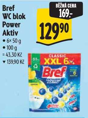 Bref WC blok Power Aktiv, 6x 50 g