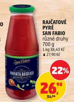 RAJČATOVÉ PYRÉ SAN FABIO různé druhy, 700 g  