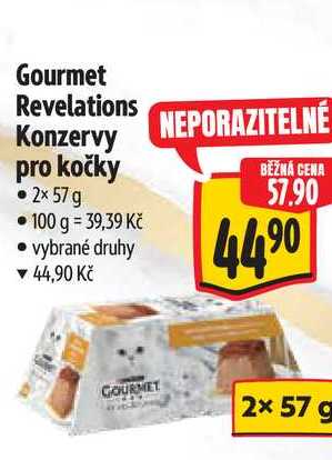 Gourmet Revelations Konzervy pro kočky, 2x 57 g