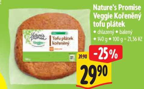 Nature's Promise Veggie Kořeněný tofu plátek, 140 g