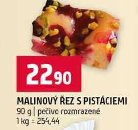 MALINOVÝ ŘEZ S PISTÁCIEMI 90 g pečivo rozmrazené