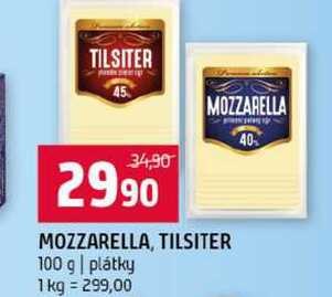 MOZZARELLA, TILSITER 100 g plátky