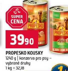PROPESKO KOUSKY 1240 g konzerva pro psy vybrané druhy