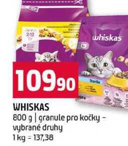WHISKAS 800 g granule pro kočky vybrané druhy
