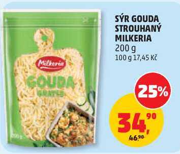 SÝR GOUDA STROUHANÝ MILKERIA, 200 g