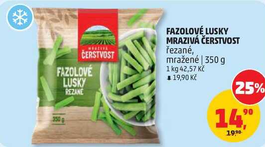 FAZOLOVÉ LUSKY MRAZIVÁ ČERSTVOST řezané, mražené, 350 g