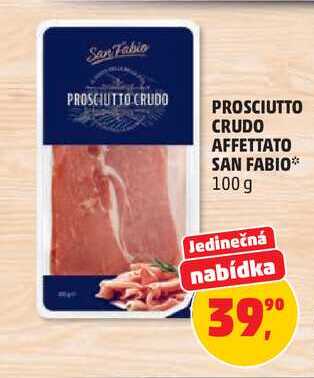 PROSCIUTTO CRUDO AFFETTATO SAN FABIO, 100 g