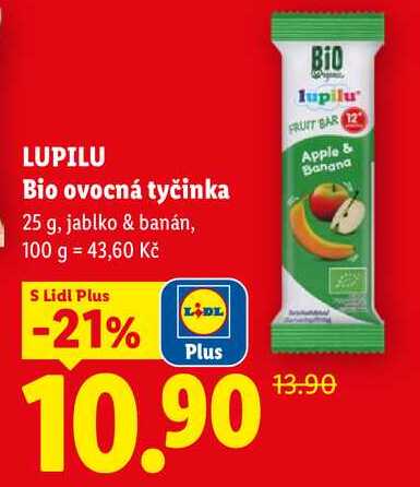 LUPILU Bio ovocná tyčinka, 25 g 