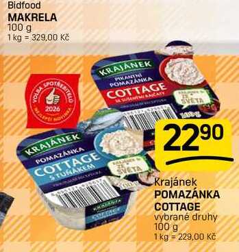 POMAZÁNKA COTTAGE vybrané druhy 100 g