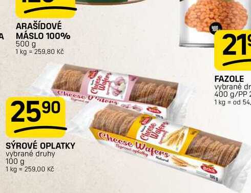 SÝROVÉ OPLATKY vybrané druhy 100 g