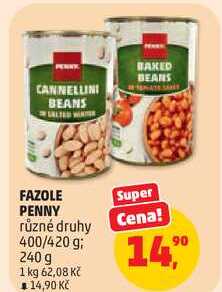 FAZOLE PENNY různé druhy, 400/420 g; 240 g 