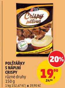 POLŠTÁŘKY S NÁPLNÍ CRISPY různé druhy, 150 g