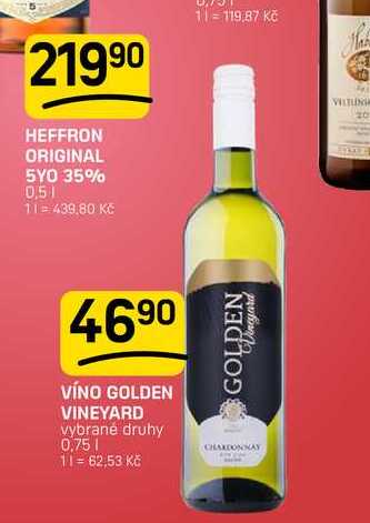 VÍNO GOLDEN VINEYARD vybrané druhy 0,75l