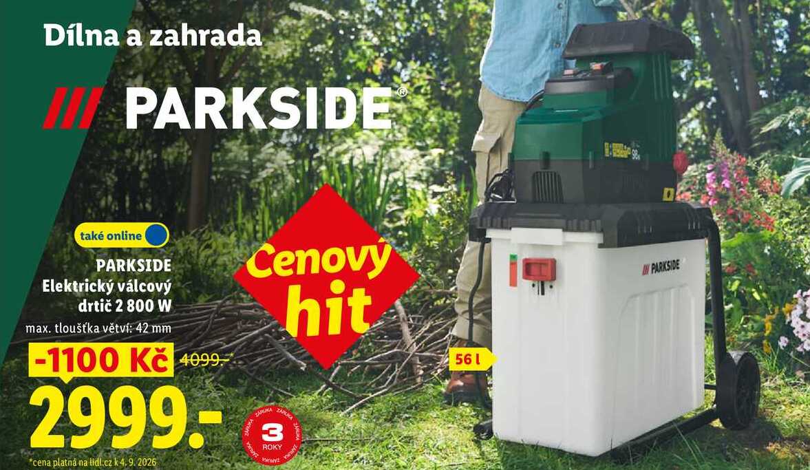 PARKSIDE Elektrický válcový drtič 2 800 W