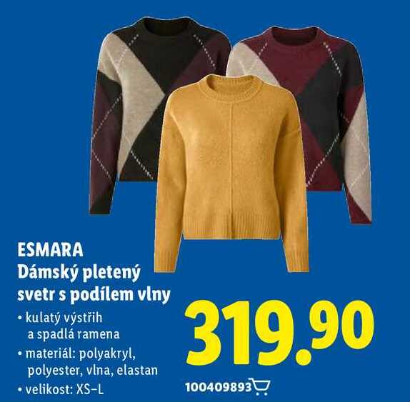 ESMARA Dámský pletený svetr s podílem vlny  