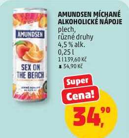 AMUNDSEN MÍCHANÉ ALKOHOLICKÉ NÁPOJE plech, různé druhy 4,5% alk., 0,25 l