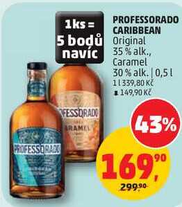 PROFESSORADO CARIBBEAN Original 35% alk., Caramel 30% alk., 0,5 l