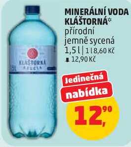 KLÁŠTORNÁ přírodní jemně sycená, 1,5 l