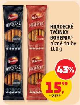 HRADECKÉ TYČINKY BOHEMIA různé druhy, 100 g