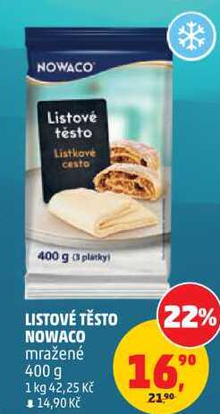 LISTOVÉ TĚSTO NOWACO mražené, 400 g