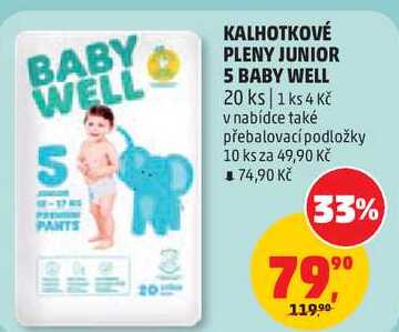 KALHOTKOVÉ PLENY JUNIOR 5 BABY WELL, 20 ks 