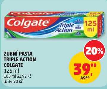 ZUBNÍ PASTA TRIPLE ACTION COLGATE, 125 ml  