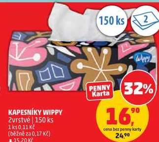 KAPESNÍKY WIPPY 2vrstvé, 150 ks