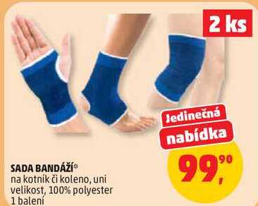 SADA BANDÁŽĺ na kotník či koleno, uni velikost, 100% polyester, 1 balení