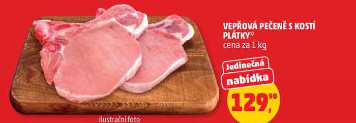 VEPŘOVÁ PEČENĚ S KOSTÍ PLÁTKY, 1 kg