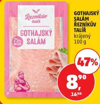 GOTHAJSKÝ SALÁM ŘEZNÍKŮV TALÍŘ krájený, 100 g