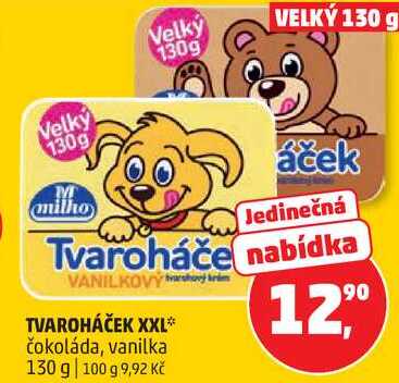 TVAROHÁČEK XXL čokoláda, 130 g