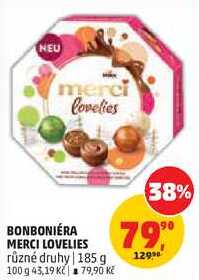 BONBONIÉRA MERCI LOVELIES různé druhy, 185 g