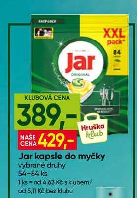 Jar kapsle do myčky vybrané druhy 54-84 ks