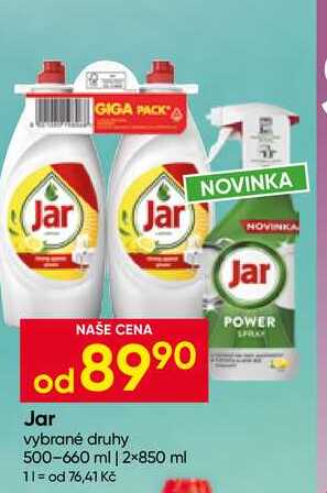 Jar prostředek na mytí nádobí 500ml, vybrané druhy