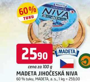 MADETA JIHOČESKÁ NIVA 60% tuku, 100g