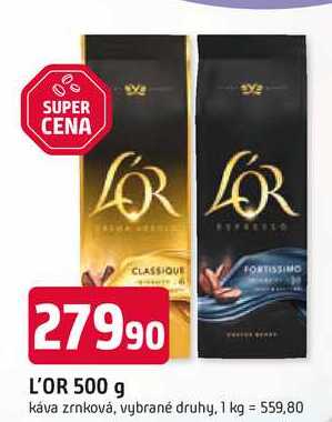 L'OR 500 g káva zrnková, vybrané druhy