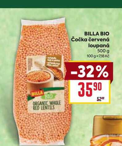 BILLA BIO Čočka červená loupaná 500 g