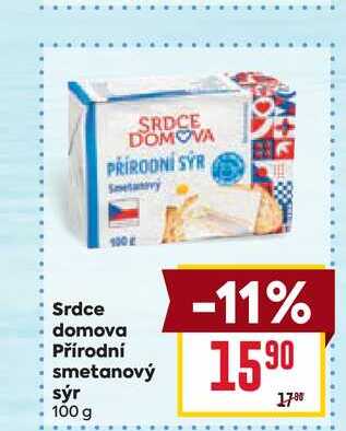 Srdce domova Přírodní smetanový sýr 100g