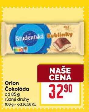 Orion Čokoláda od 85 g 